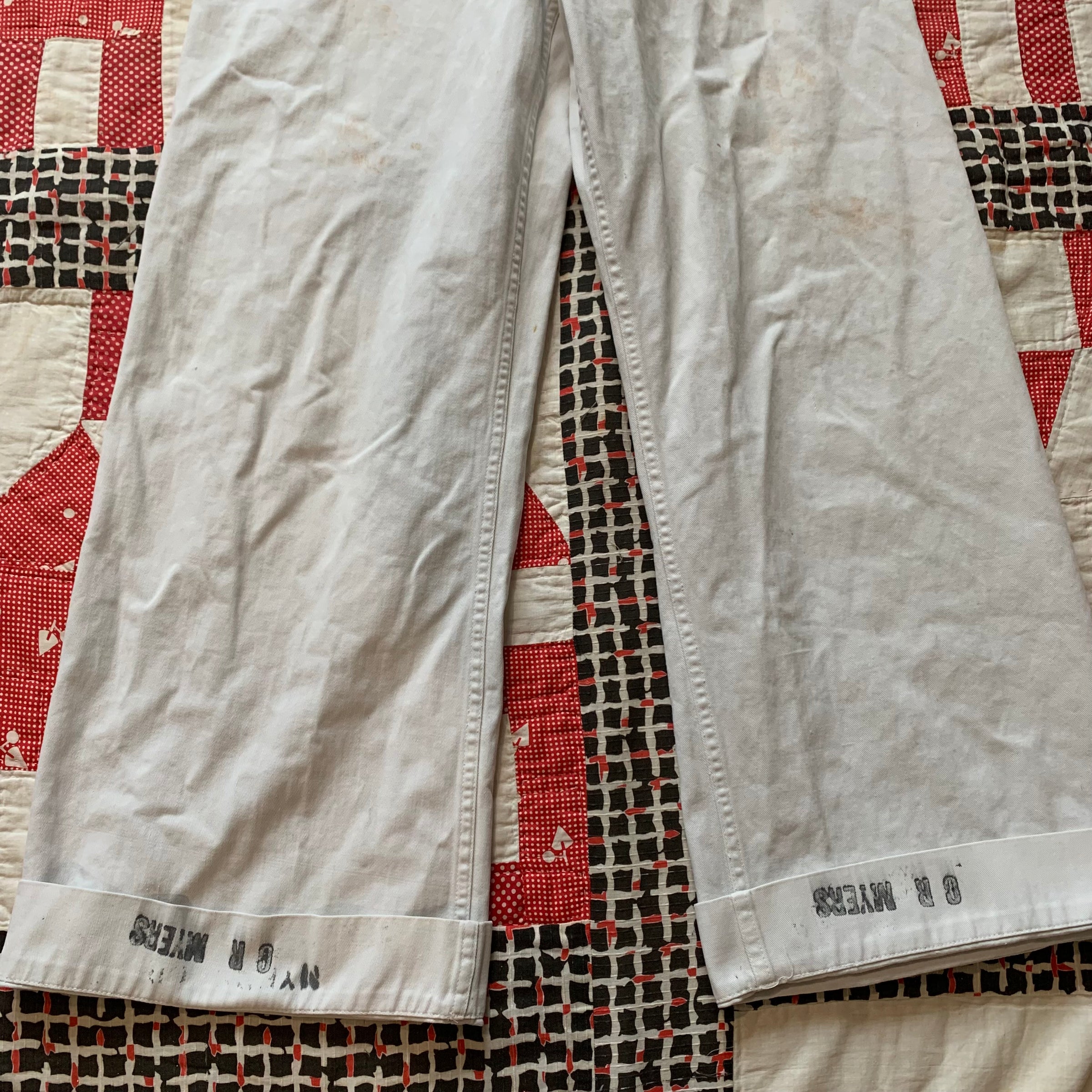 1910’s WWI Stenciled Sailor Whites 29” x 29”