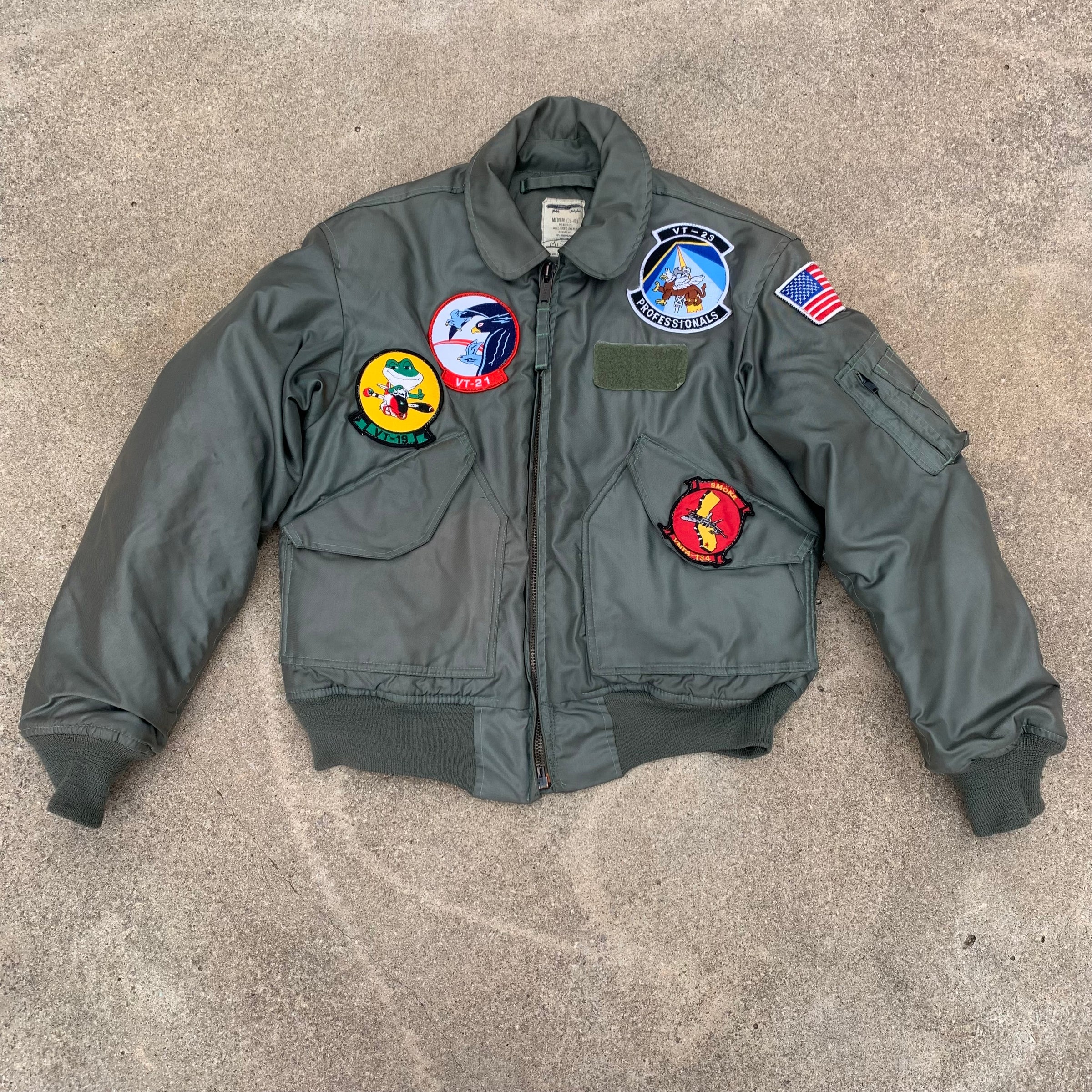 1980’s Patched CWU-45/P Flight Jacket Medium