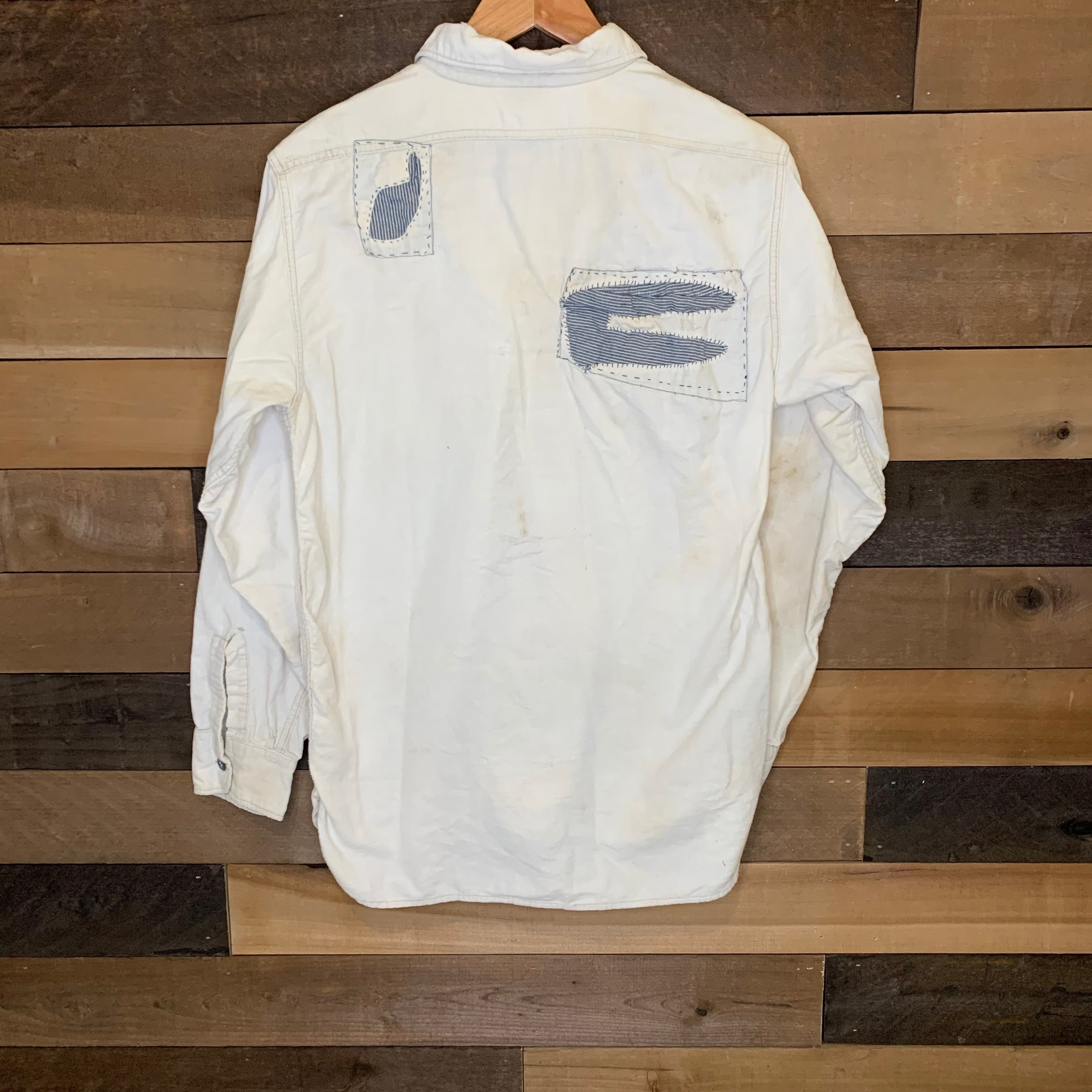 1950’s Repaired White Sun Valley Flannel M/L