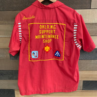 1960's Oklahoma National Guard Chainstitched Nat Nast Bowling Shirt Large
