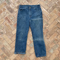 1960's/1970's Half Selvedge Zipper Fly Lee Riders Jeans 33.5" Waist