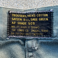 1950’s 1951 USAF Sage Green Utility Pants 26-27” Waist