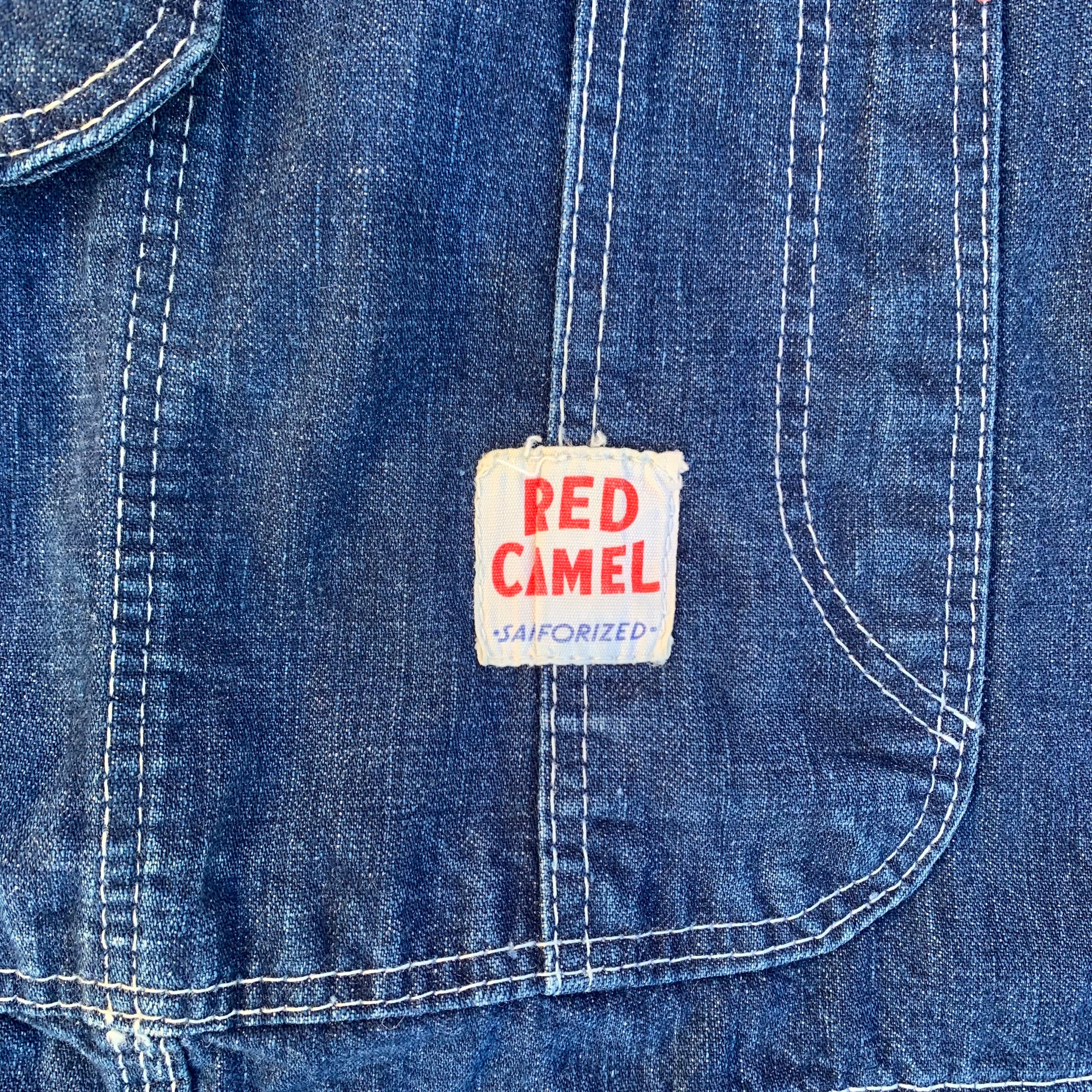 1950’s Red Camel Low-back Denim Overalls 40” x 30”