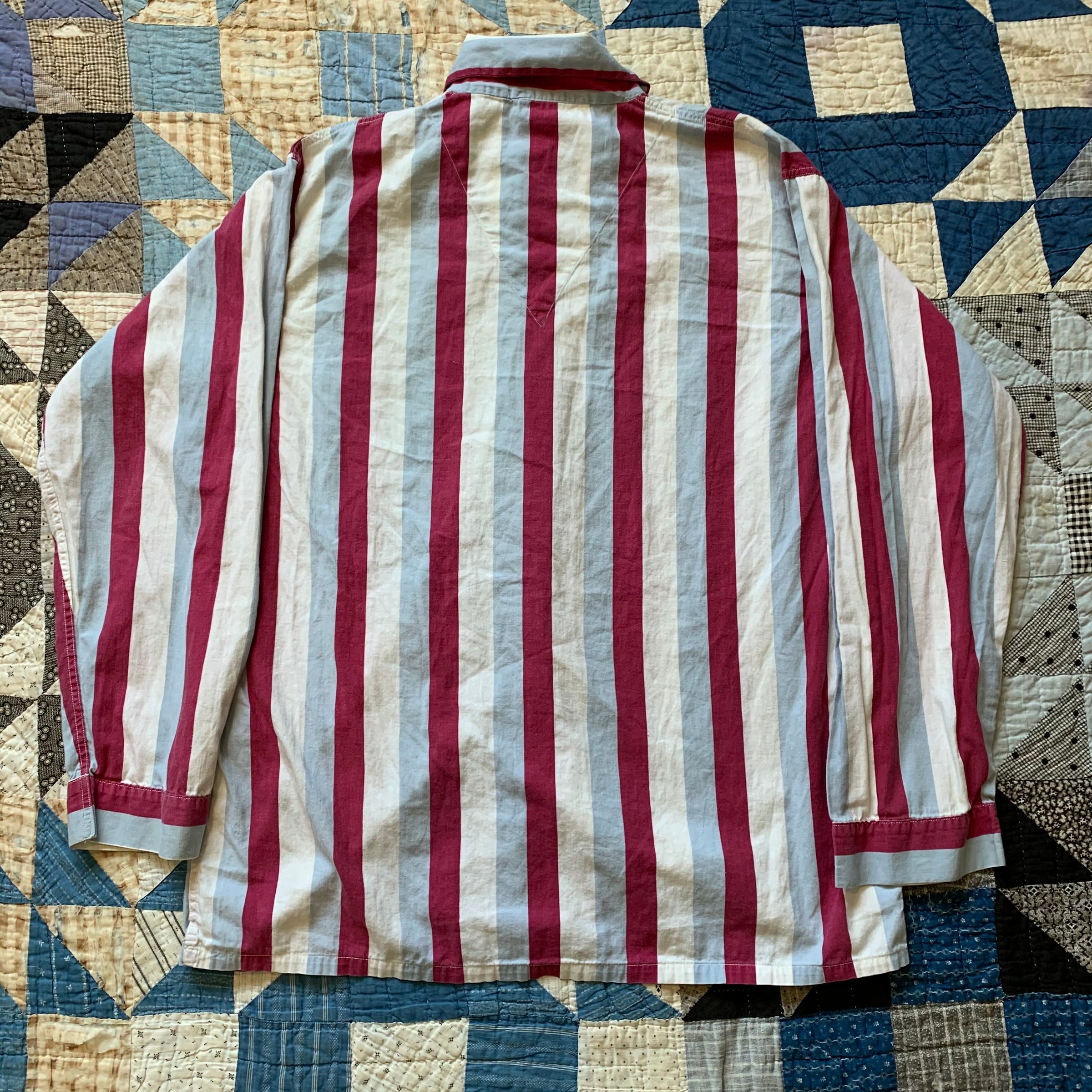 1950's Spiegel Sanforized Striped Cotton Pajama Shirt Large