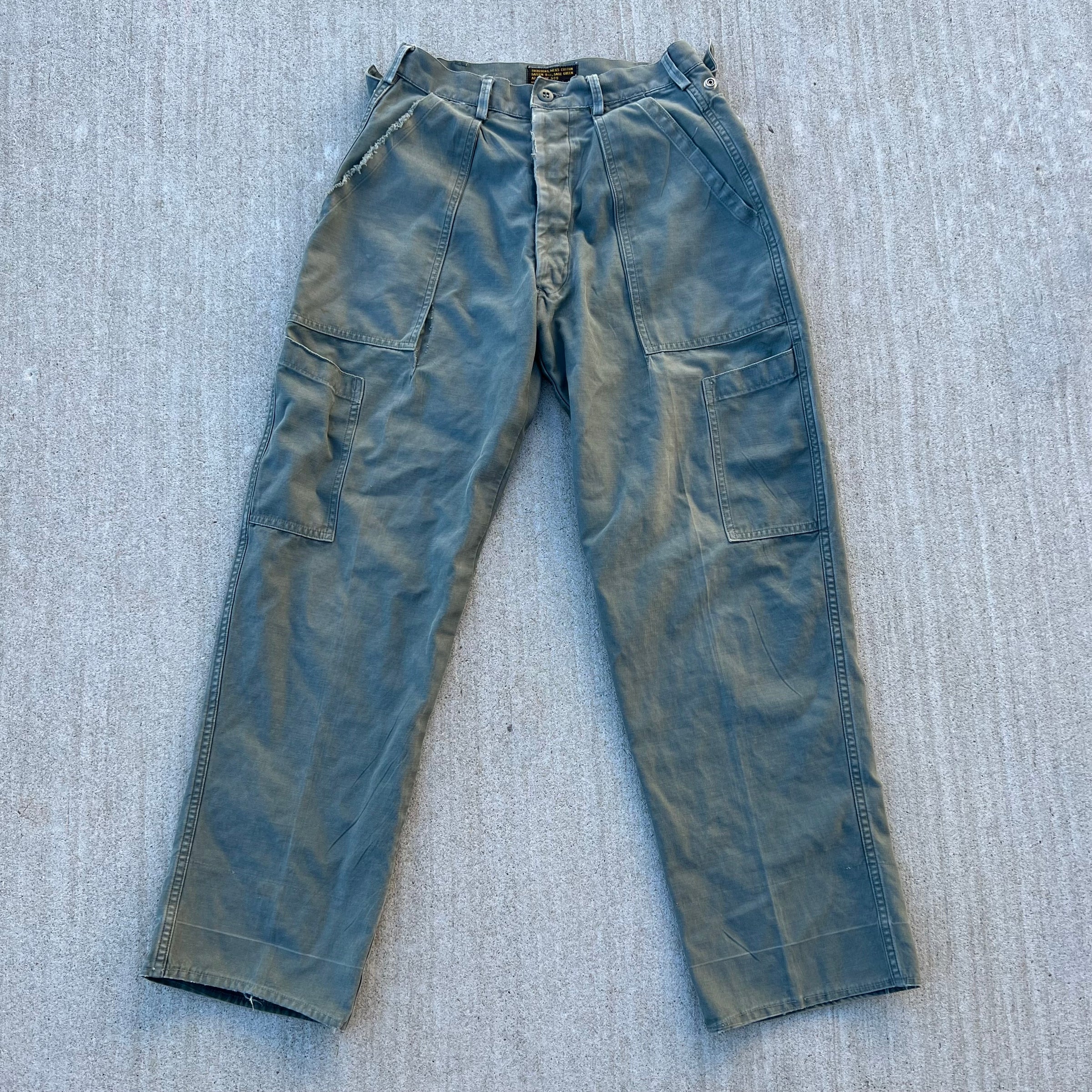 1950’s 1951 USAF Sage Green Utility Pants 26-27” Waist