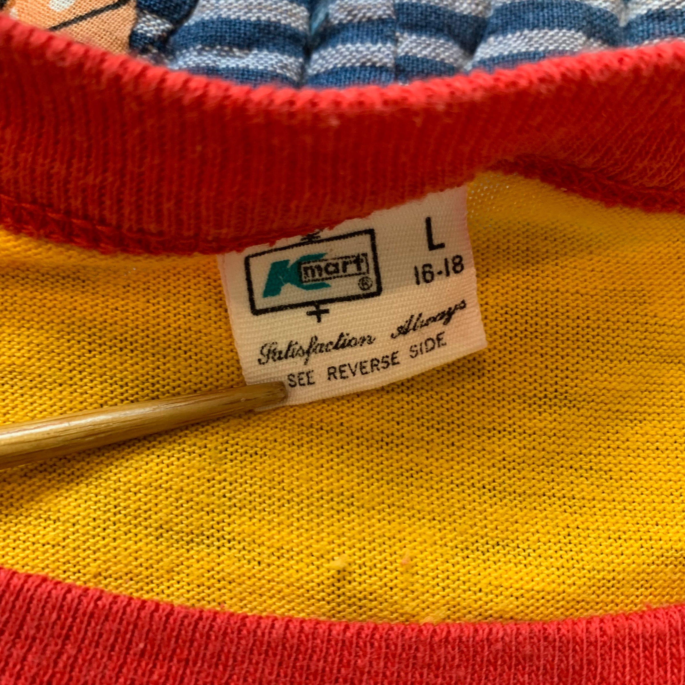 1970's K-Mart Yellow/Red Blank T-Shirt XS