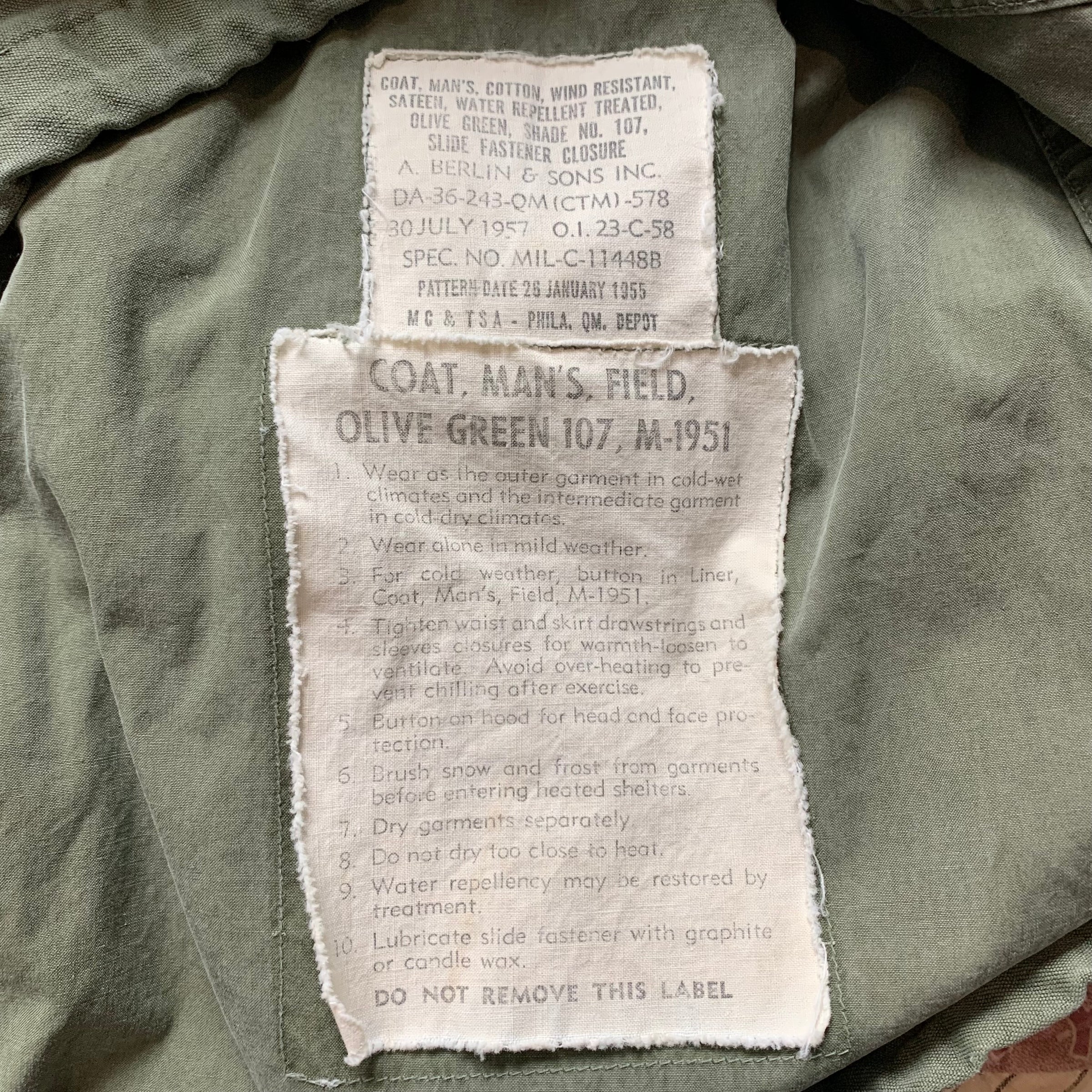 1950's M-51 Field Jacket Large Short