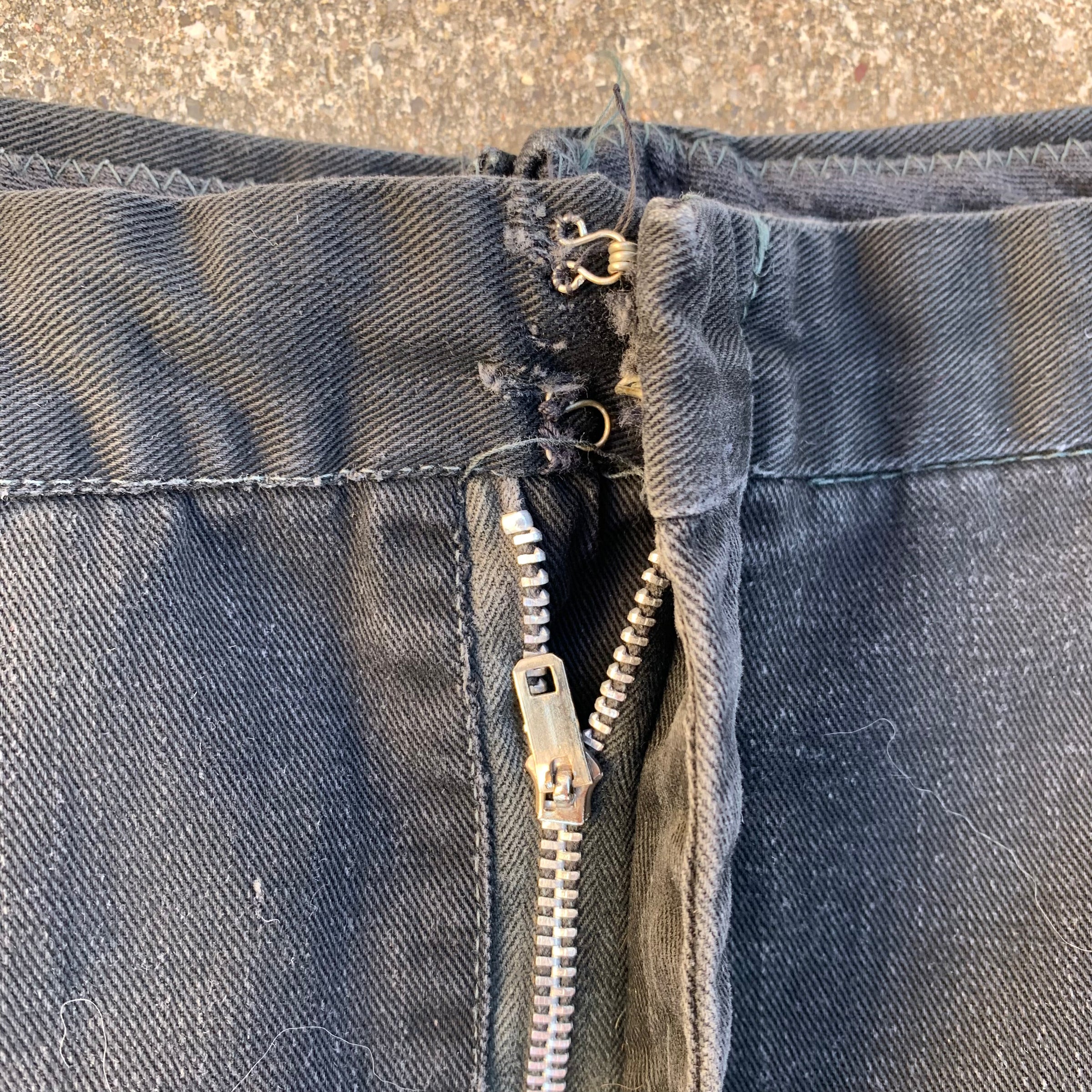 1940’s/50’s Overdyed Black Work Pants 35” x 28”