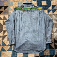1960's/70's Wrangler Embroidered Chambray Pearl Snap Western Shirt Large