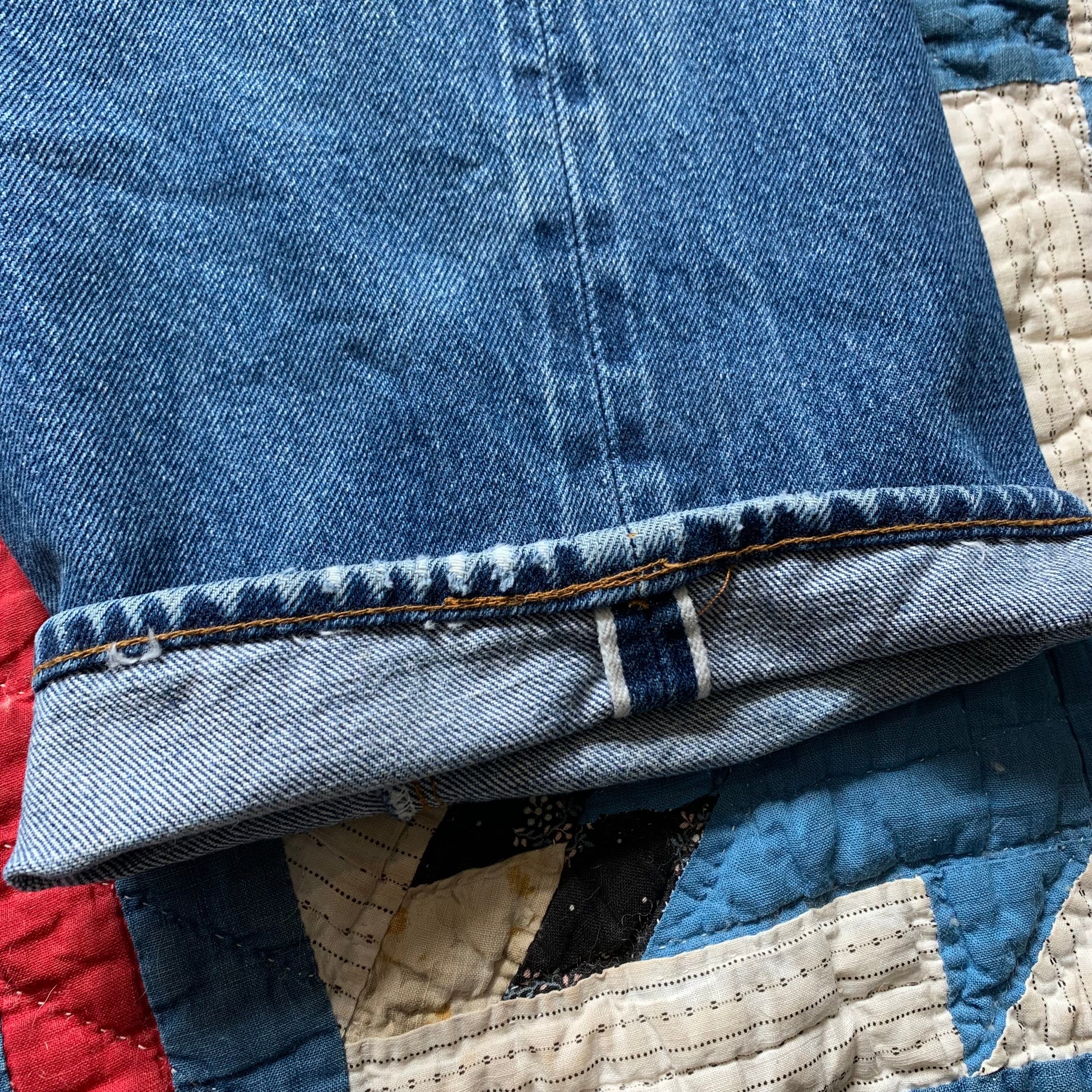 1980's Faded Levi's 501 Selvedge Redline Denim Jeans 38" x 29"