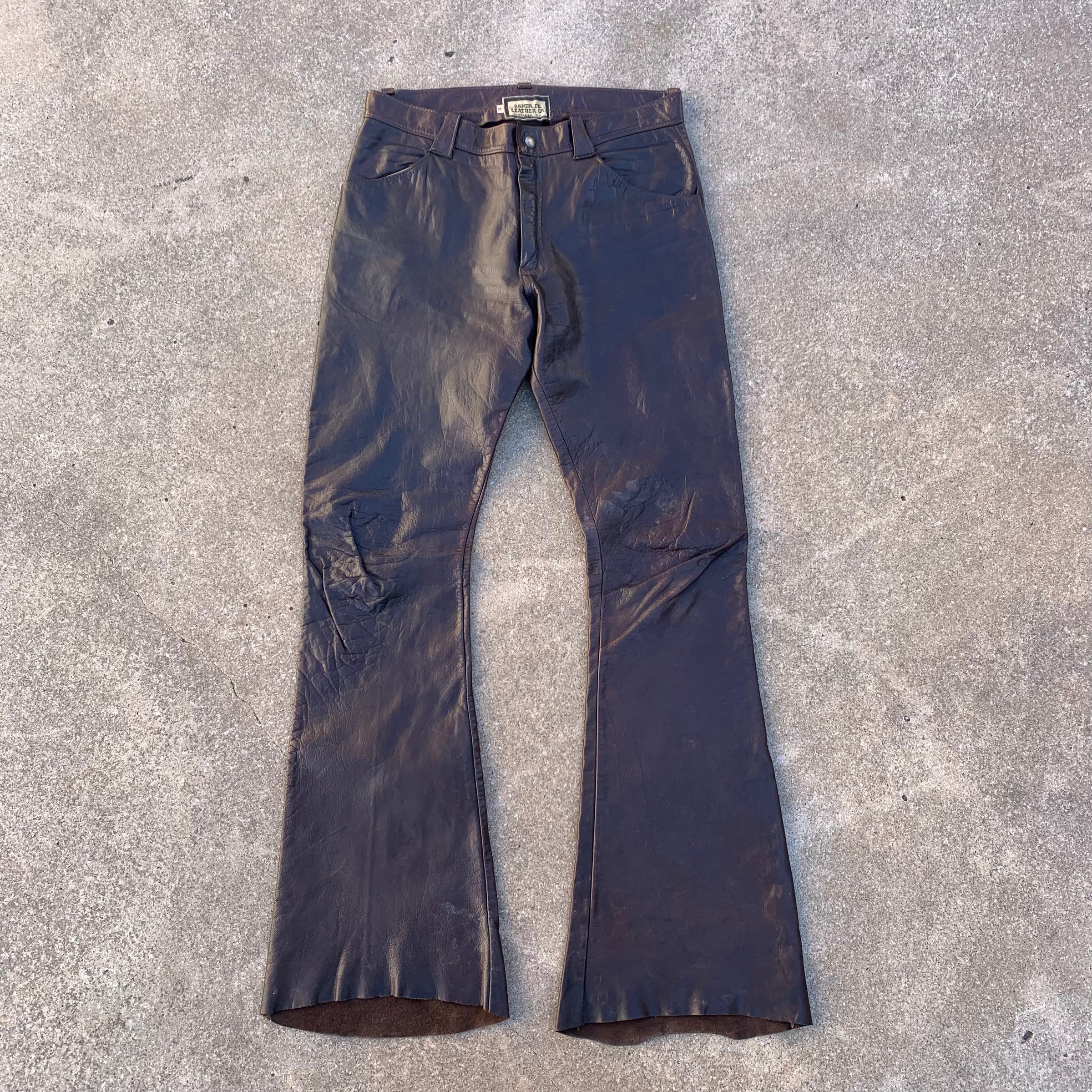 1960’s Santa Fe Leather Co Flares 31” x 32.5”