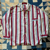 1950's Spiegel Sanforized Striped Cotton Pajama Shirt Large