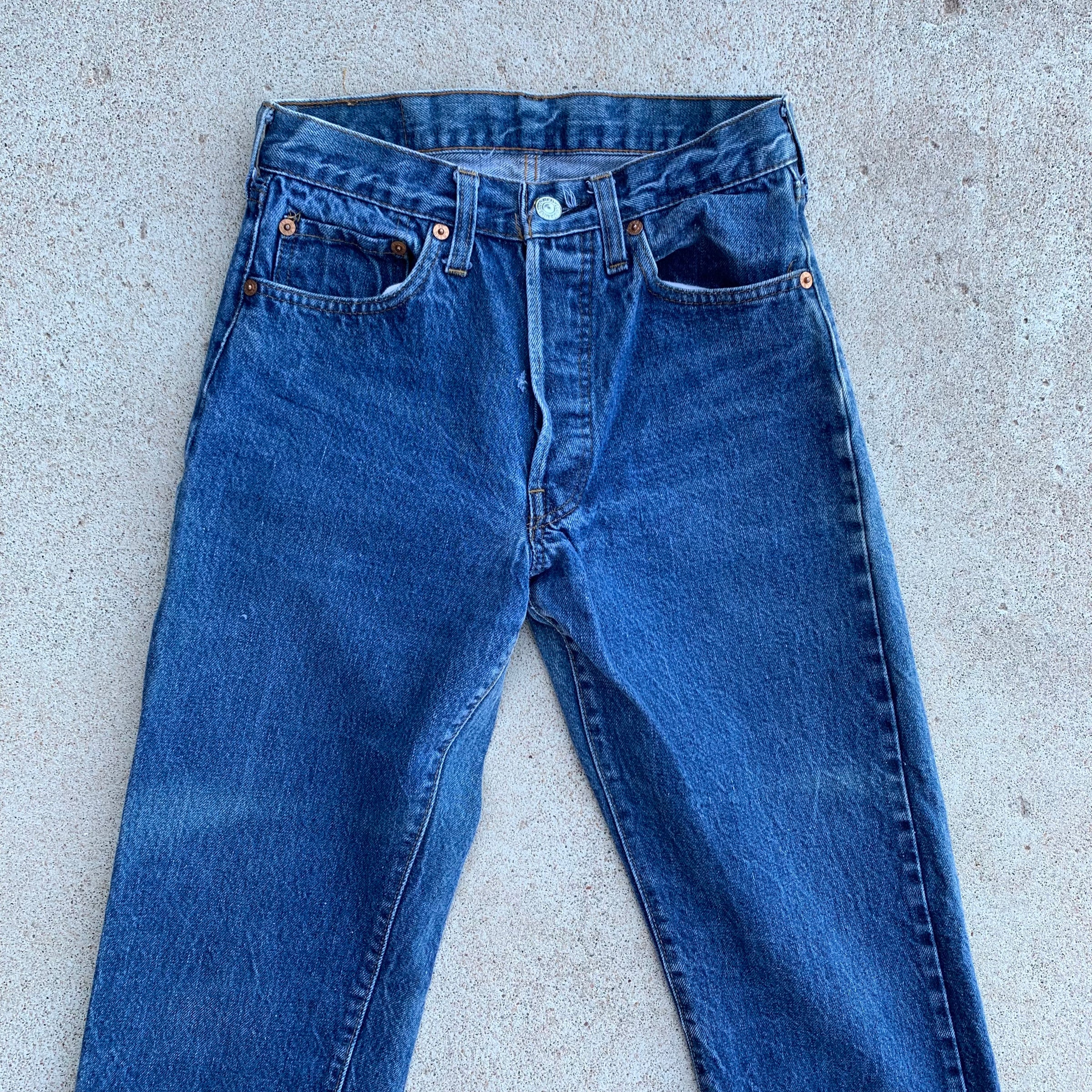 1980's Dark Wash Levi's 501 Redline Selvedge Denim Jeans 26" x 31"