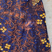 1950’s Kahana Brown Floral Cotton Hawaiian Loop Collar Shirt Large