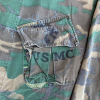 1960's/70's Faded USMC ERDL Camo Jungle Jacket Small Short