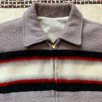 1950’s Tri-Tone Striped Fleece Rockabilly Jacket Medium