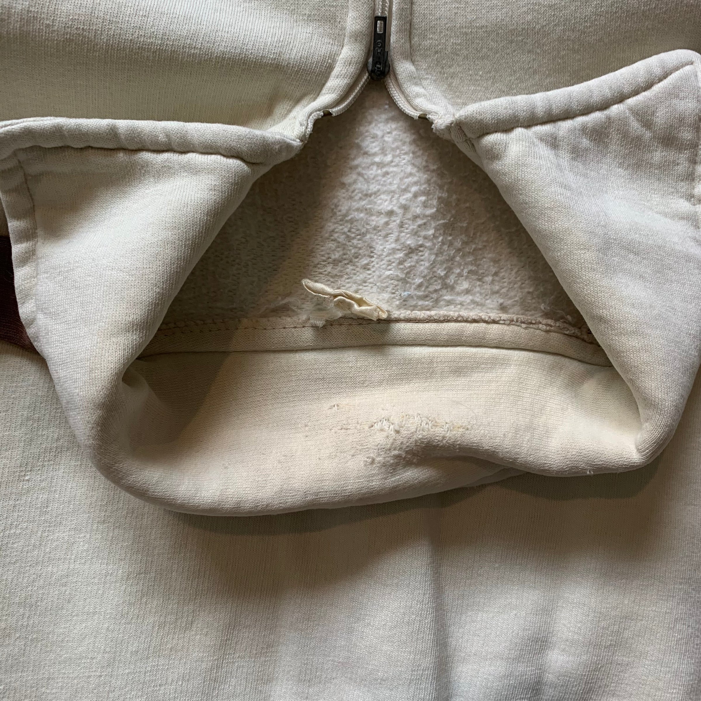 1960's French Quarter Zip Sweatshirt with D Pockets Large