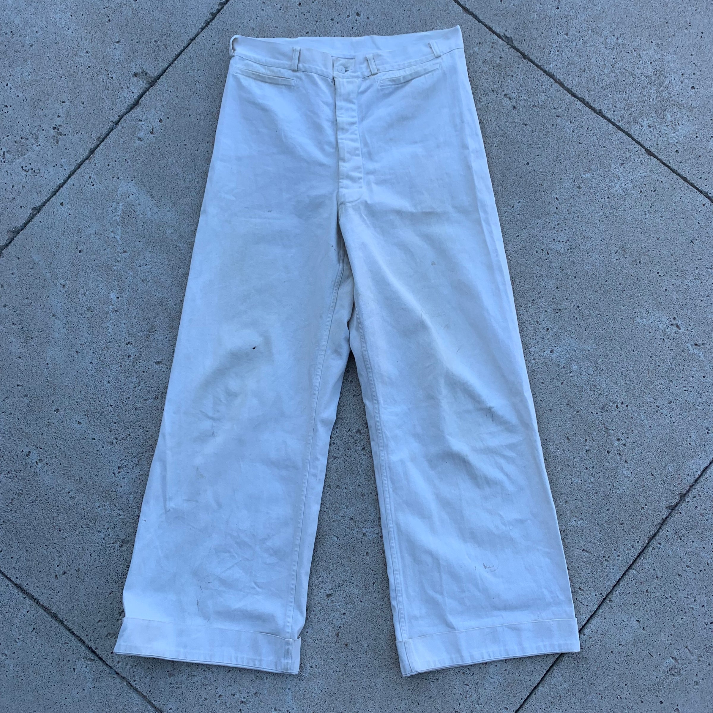 1940’s WWII Sailor Whites 32” x 30.5”