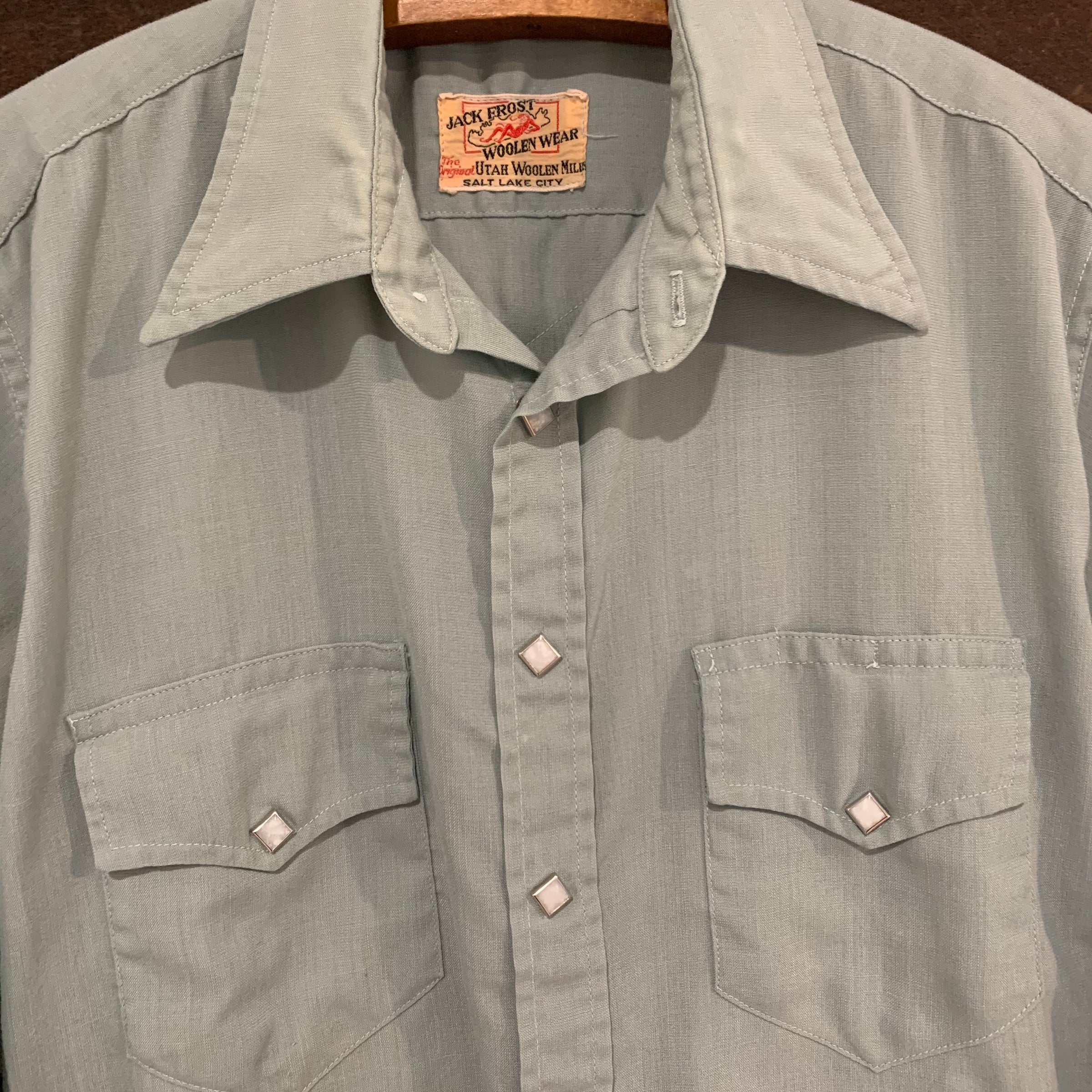 1950's Jack Frost Diamond Pearl Snap Gabardine Western Shirt M/L
