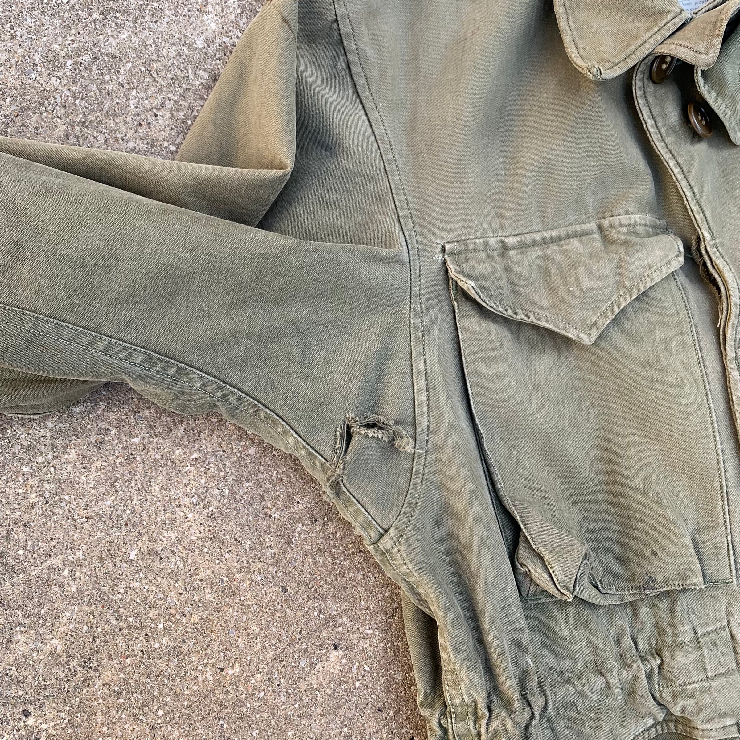 1940’s WWII Thrashed M-43 Field Jacket Small