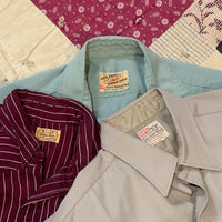 1930's Miller Striped Burgundy Sawtooth Gabardine Pearl Snap Western Shirt XS/S