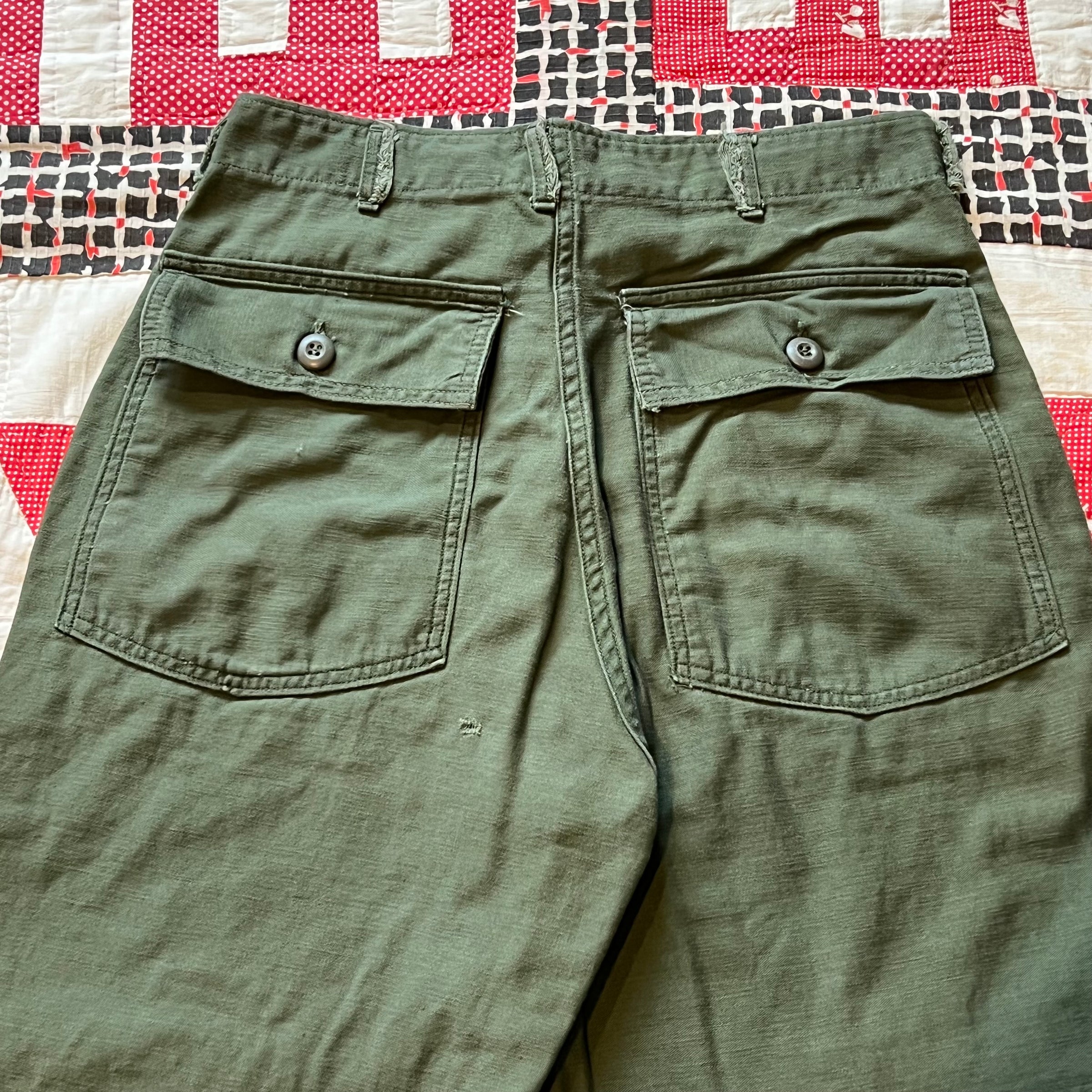 1960's Vietnam War OG-107 Fatigue Pants 30" x 26.5"
