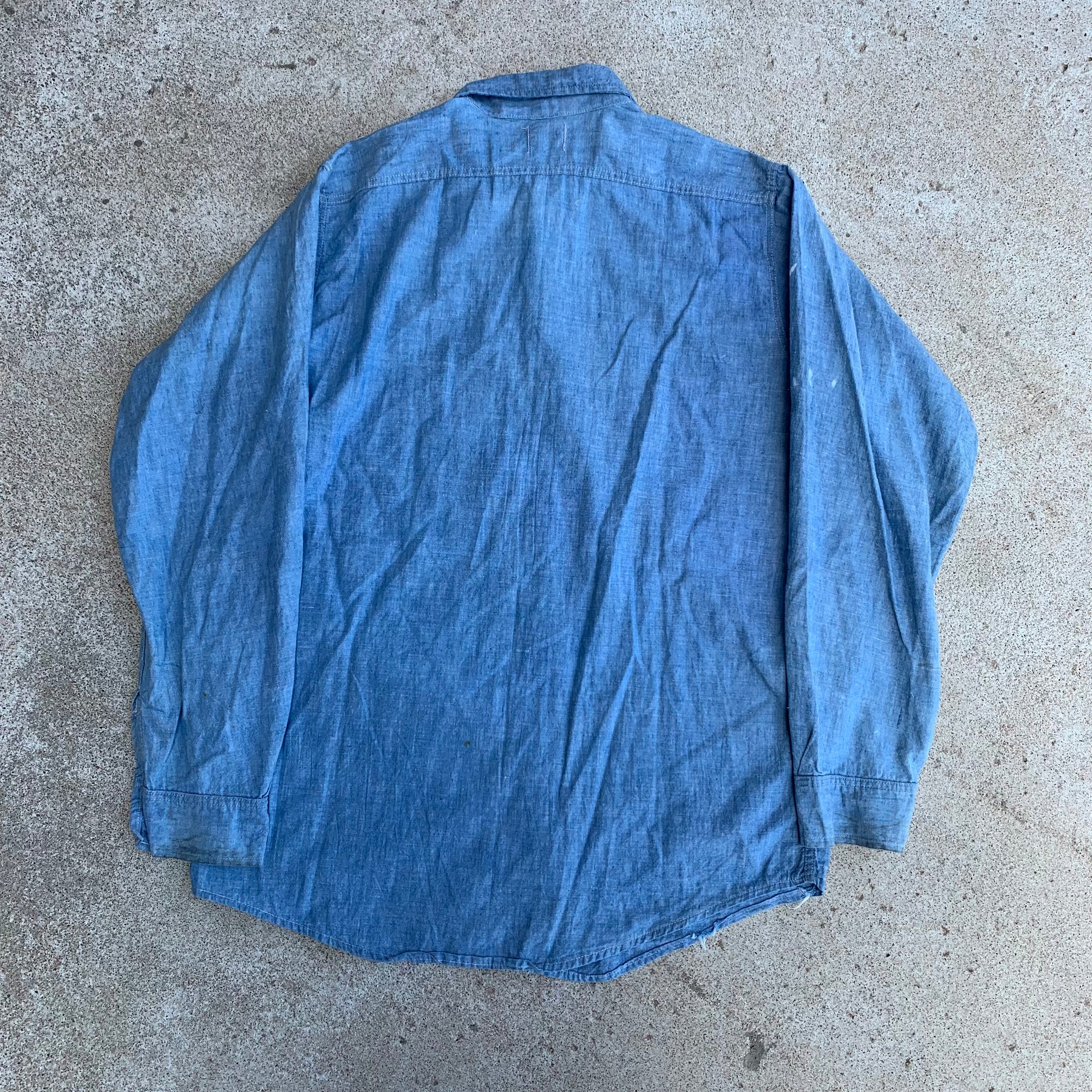 1950's Beltex Sanforized Chambray Work Shirt S/M