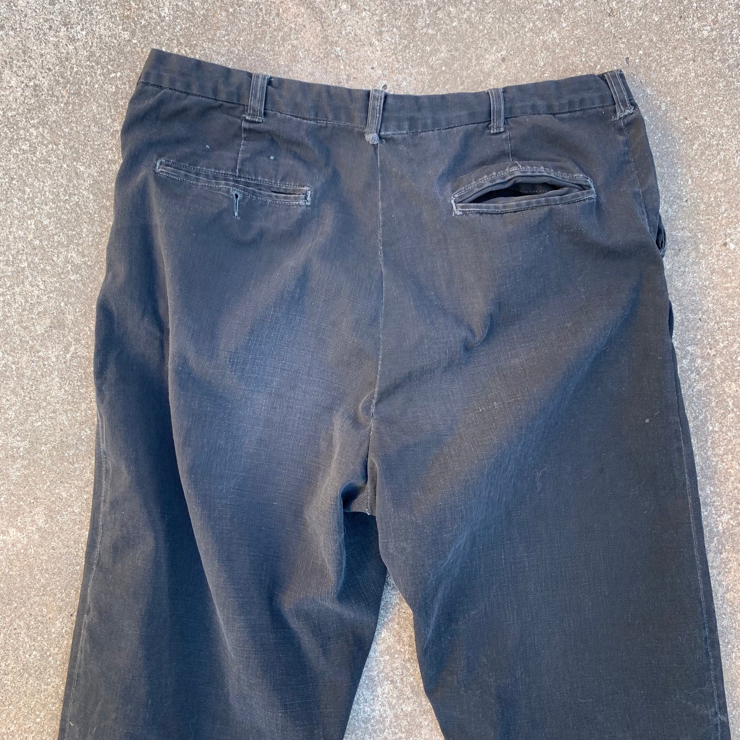 1940’s/50’s Overdyed Black Work Pants 35” x 28”