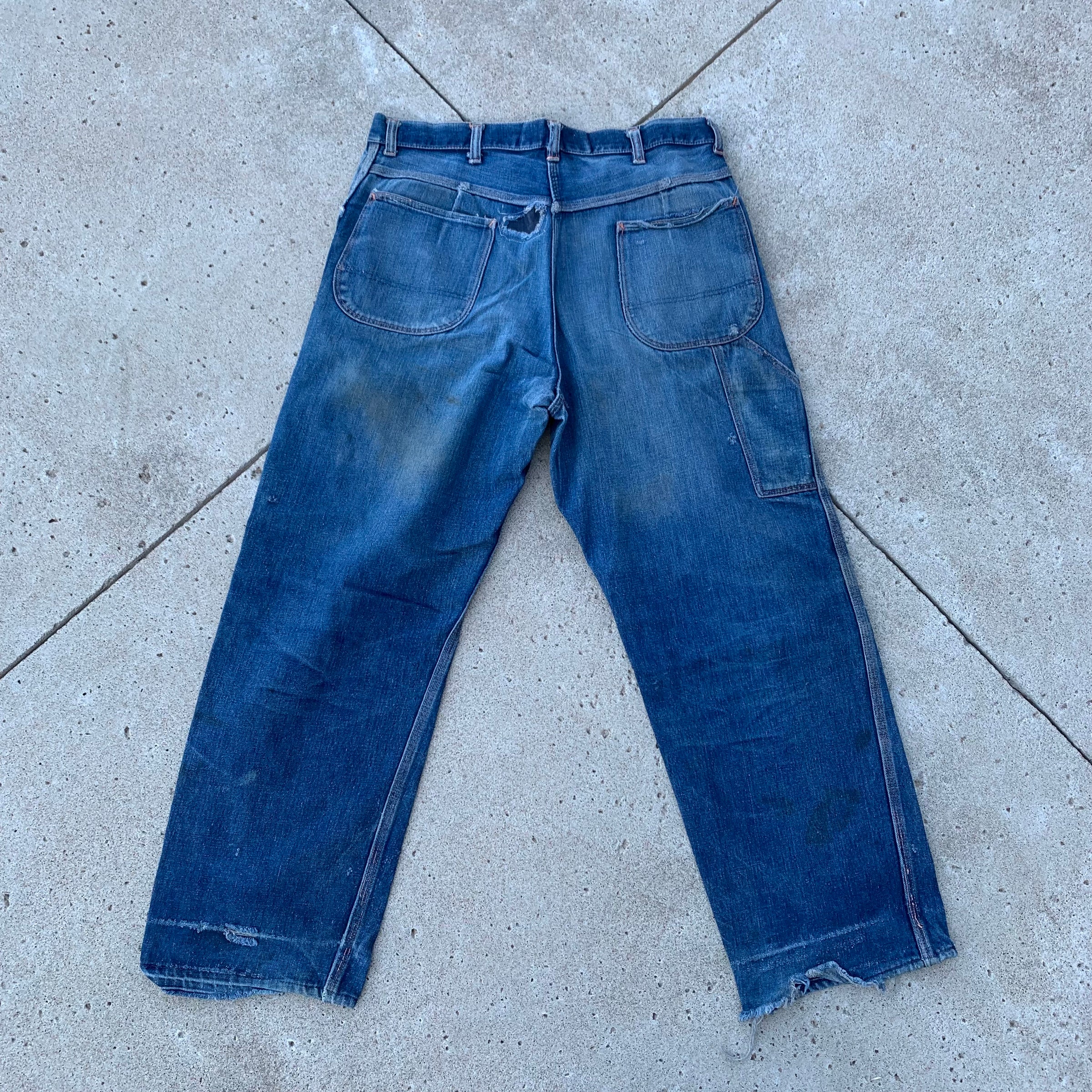 Late 40s Repaired Big Mac Jeans 35” x 29”