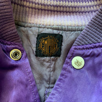 1950's Patched Silk Varsity Jacket With Boxing Glove Pockets Small