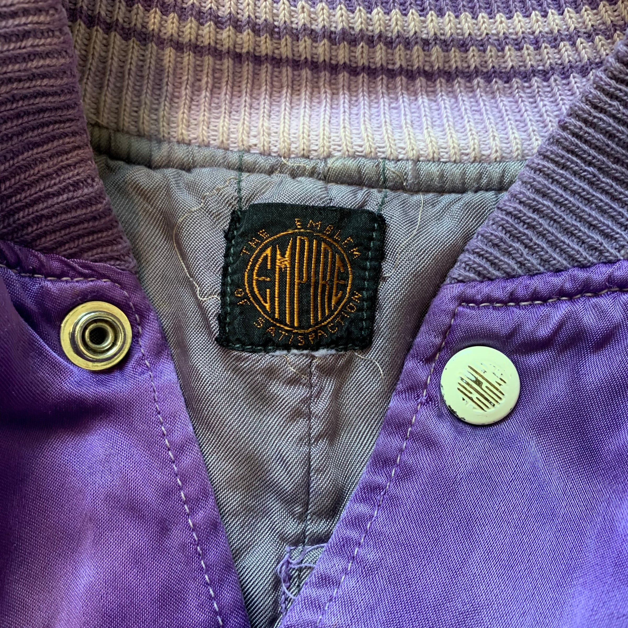 1950's Patched Silk Varsity Jacket With Boxing Glove Pockets Small