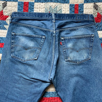 1980's Faded Levi's 501 Selvedge Redline Denim Jeans 38" x 29"