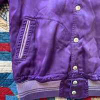 1950's Patched Silk Varsity Jacket With Boxing Glove Pockets Small