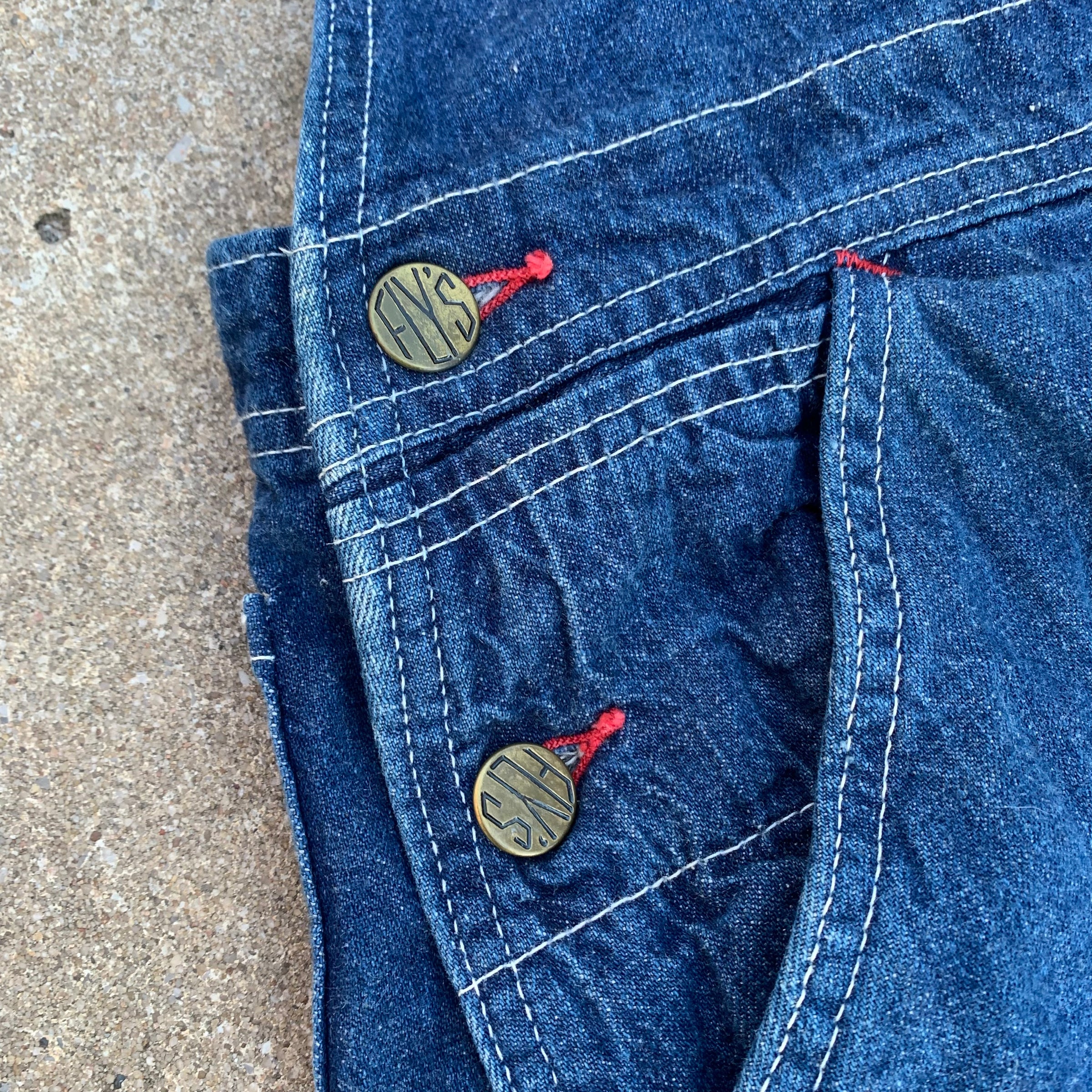 1950’s Fly’s Low-back Denim Overalls 36" x 31.5"