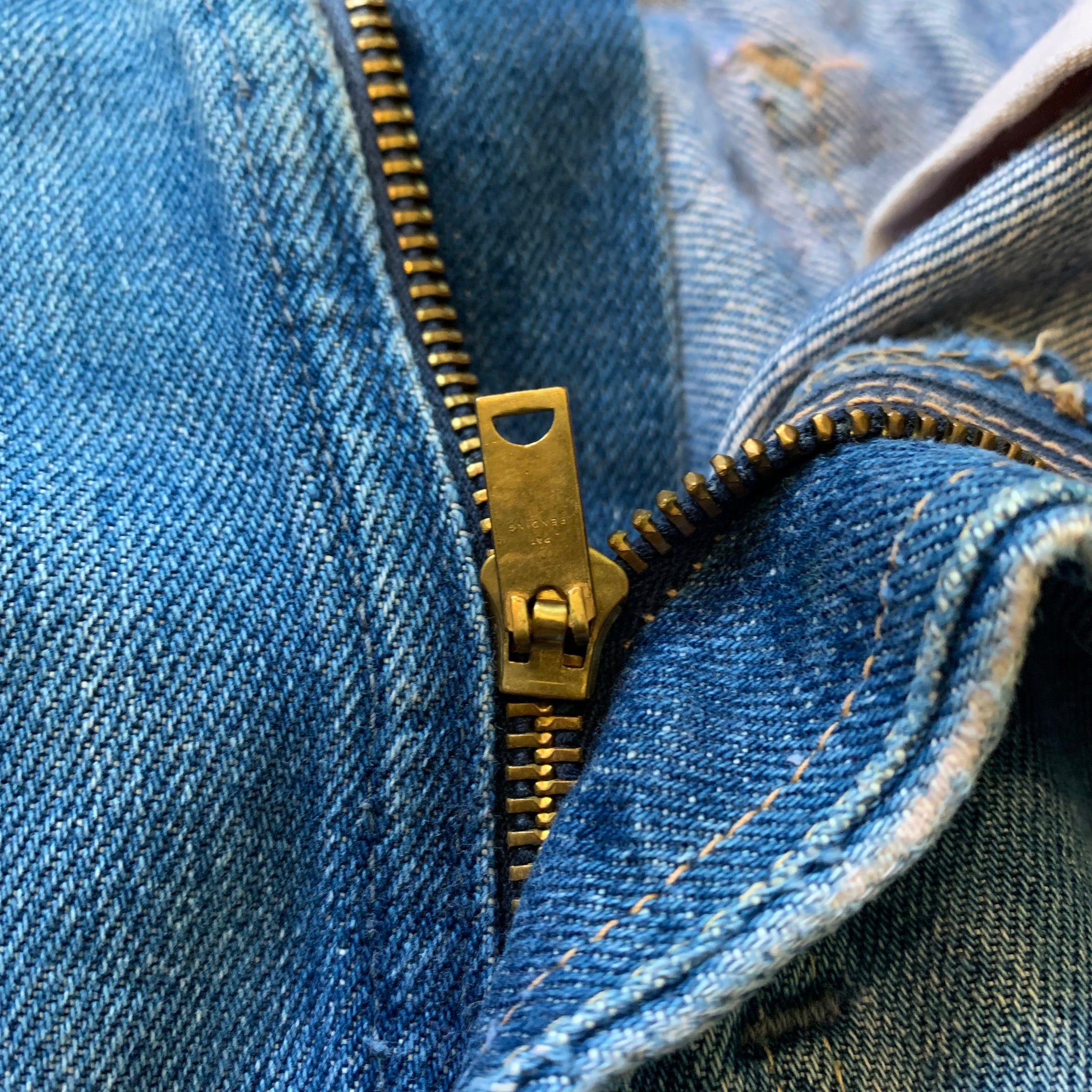 1960's Patched Distressed Denim Jeans 28" x 28"