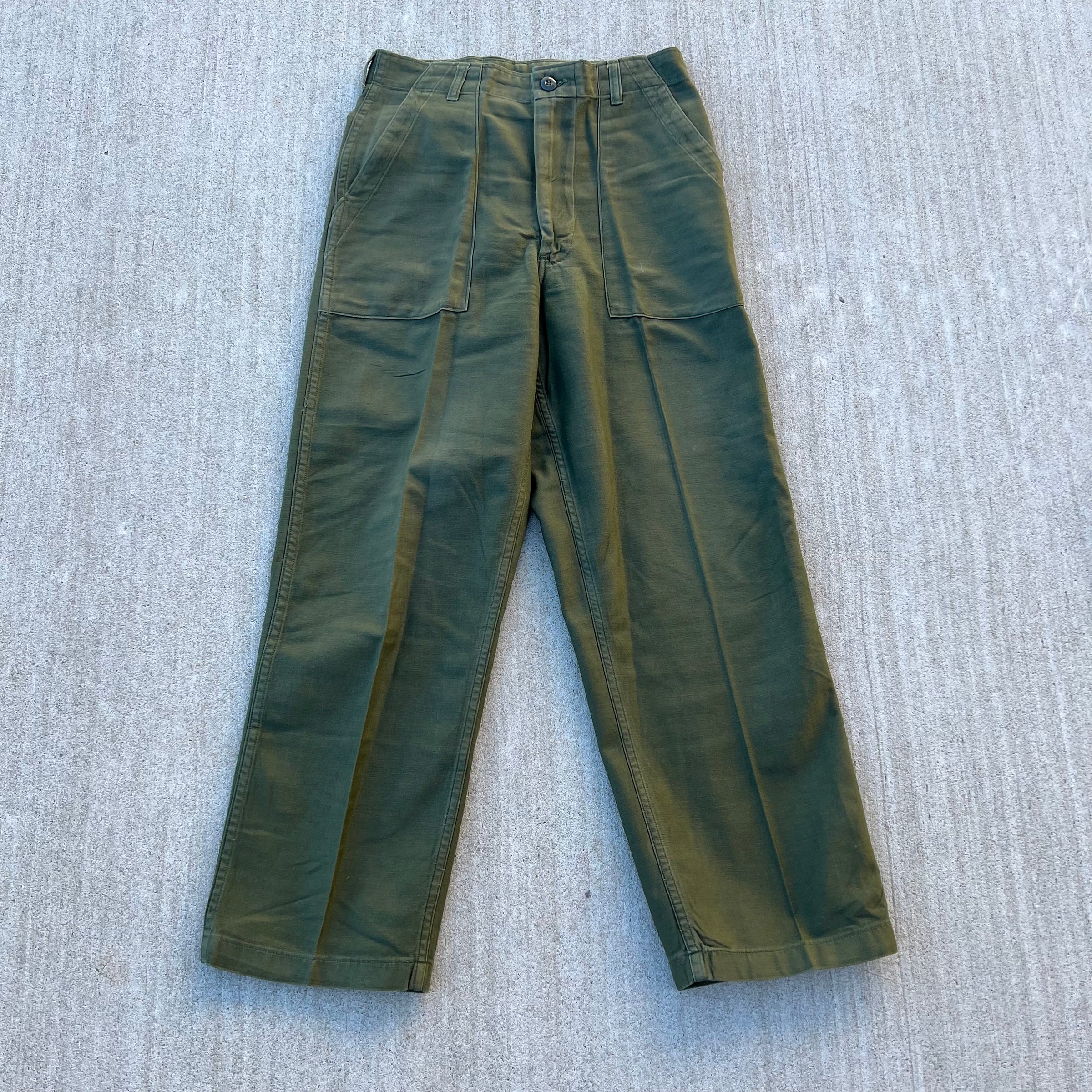 1960’s 1968 US Army OG-107 Fatigue Pants 30” x 29"