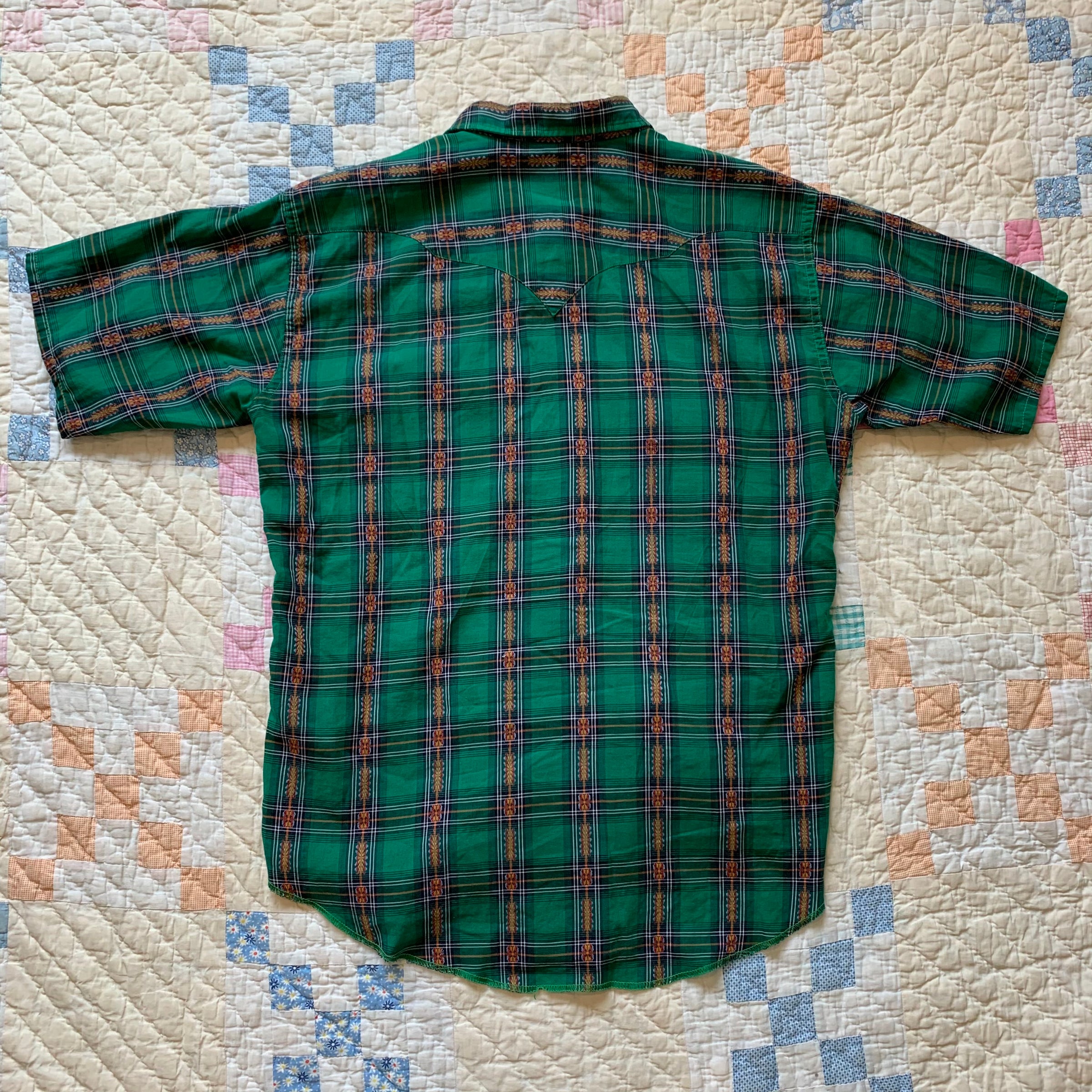 1950's Penny's Ranchcraft Plaid Pearl Snap Western Shirt Large