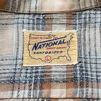 1950's National Shirt Shops Plaid Loop Collar Shirt Large
