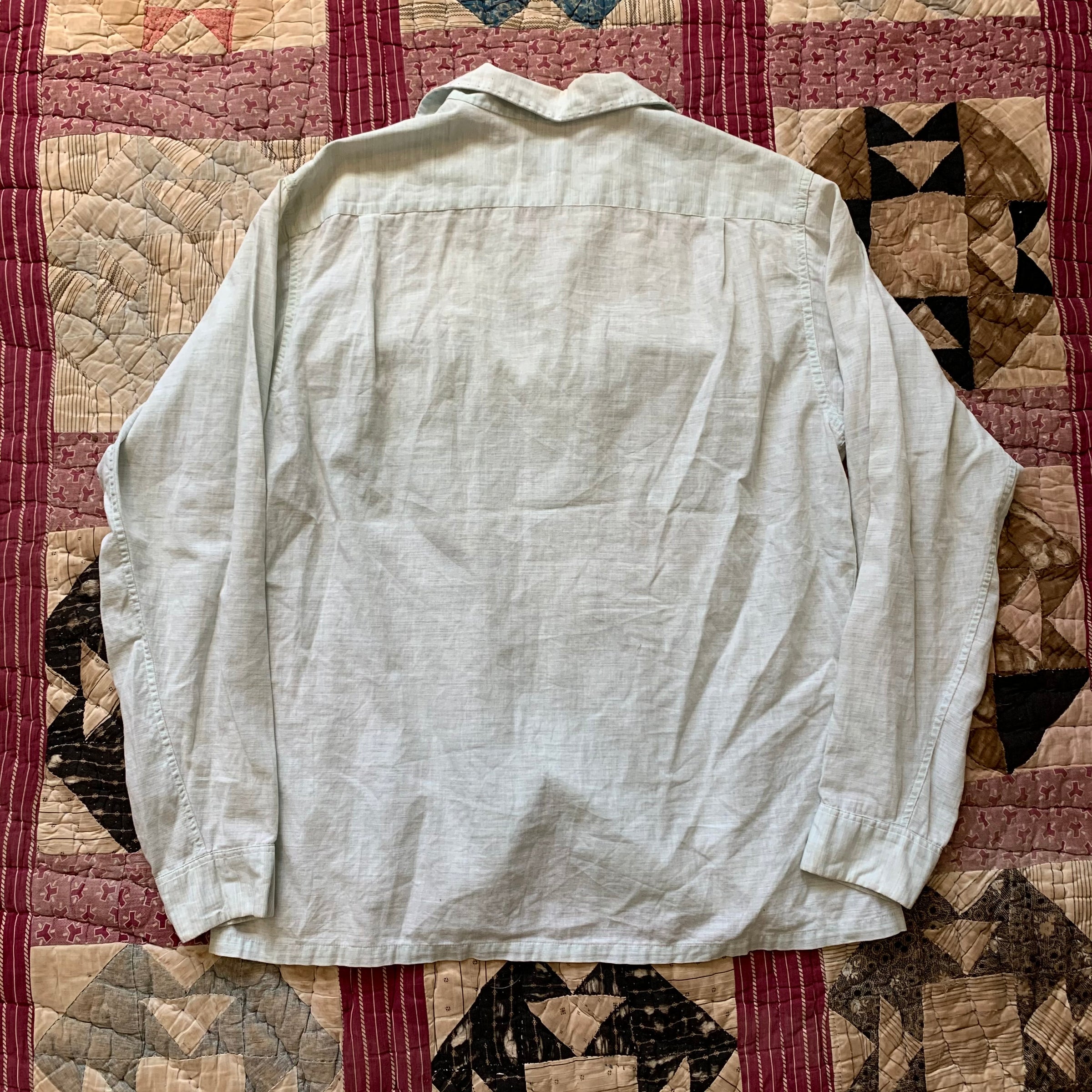 1950's Penney's Towncraft Loop Collar Cotton Linen Shirt Medium