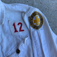 1960’s Big Smith White HBT Coveralls with Chainstitch Embroidery Small