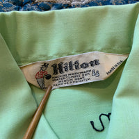 1960's Hinton Mint Green Chainstitched Bowling Shirt XS
