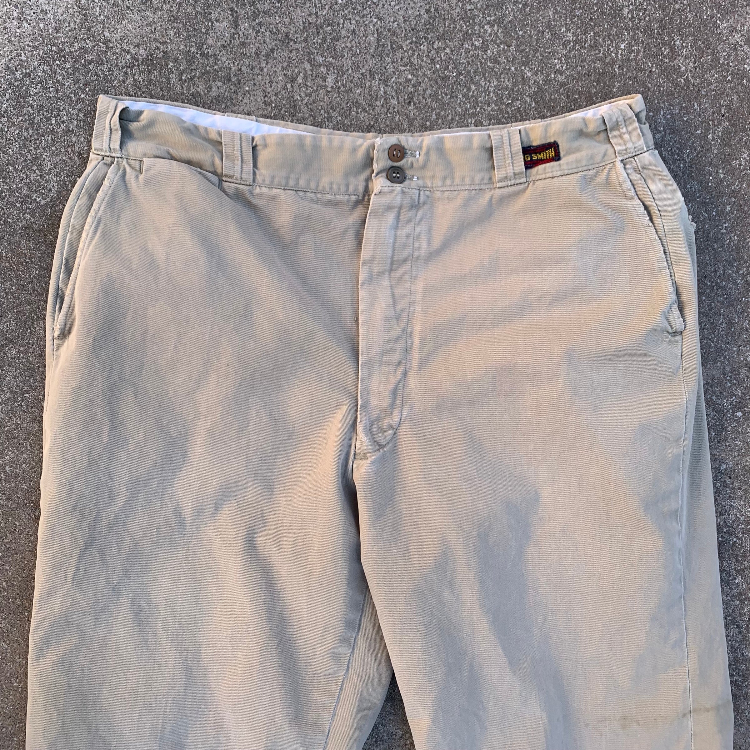 1950’s Big Smith Khaki Work Pants 36” x 28.5”