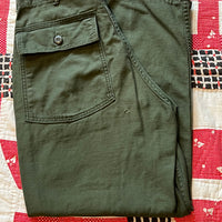 1960's Vietnam War OG-107 Fatigue Pants 30" x 26.5"