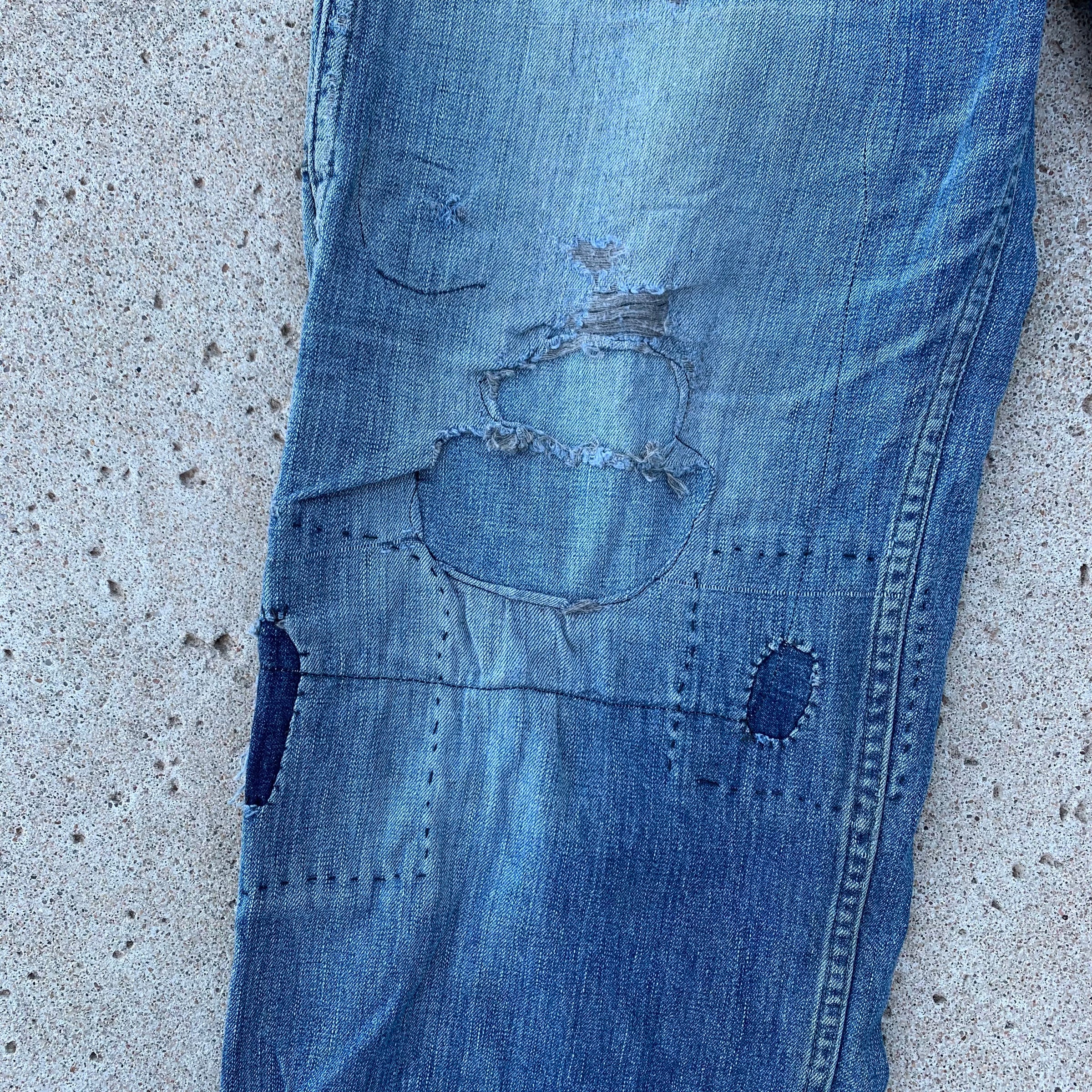 1940’s Repaired Donut Button Carpenter Jeans 32” x 30.5”