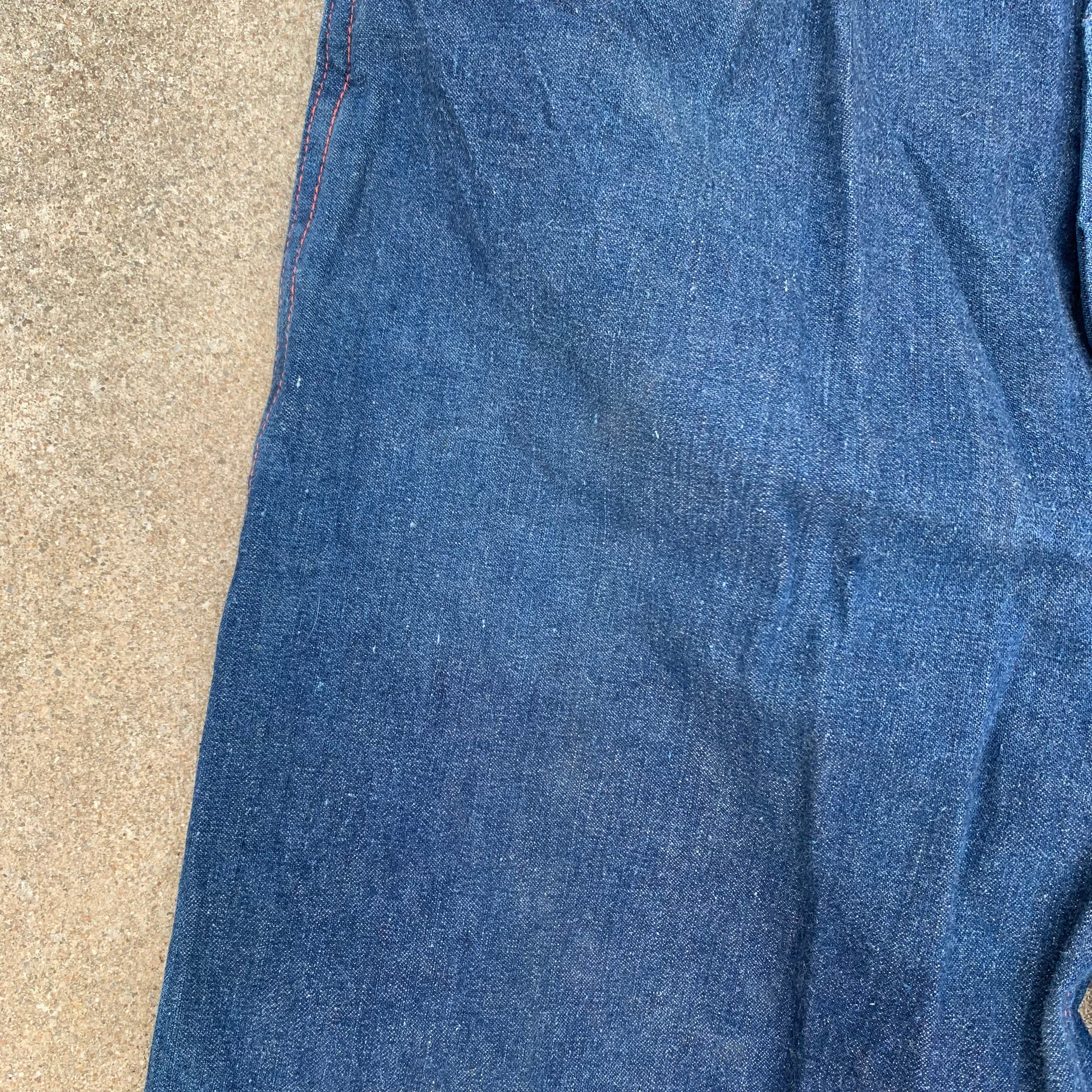 1940’s Donut Button Denim Carpenter Pants 34” x 31”