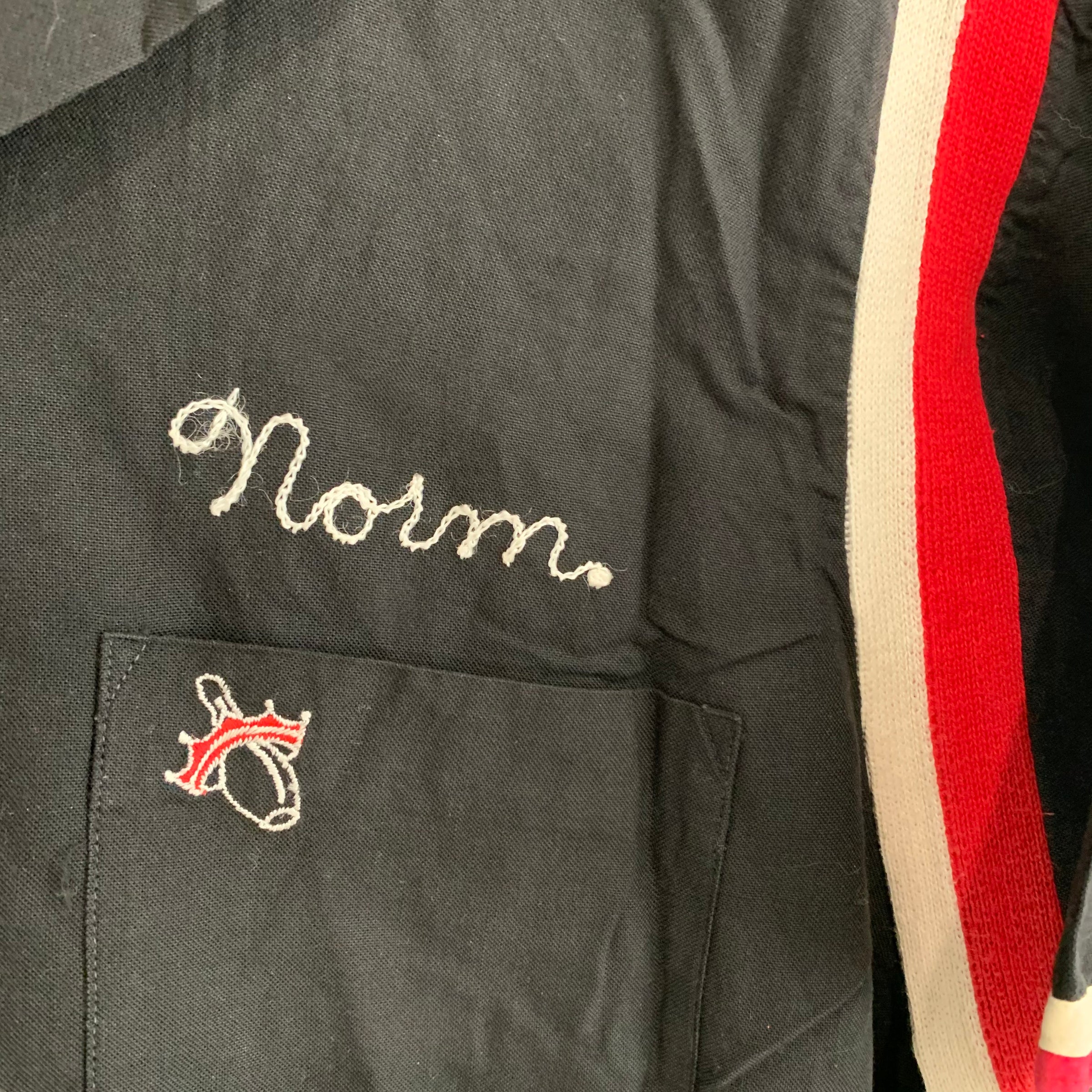 1960's The Spoilers Black Hilton Camp Collar Bowling Shirt Large