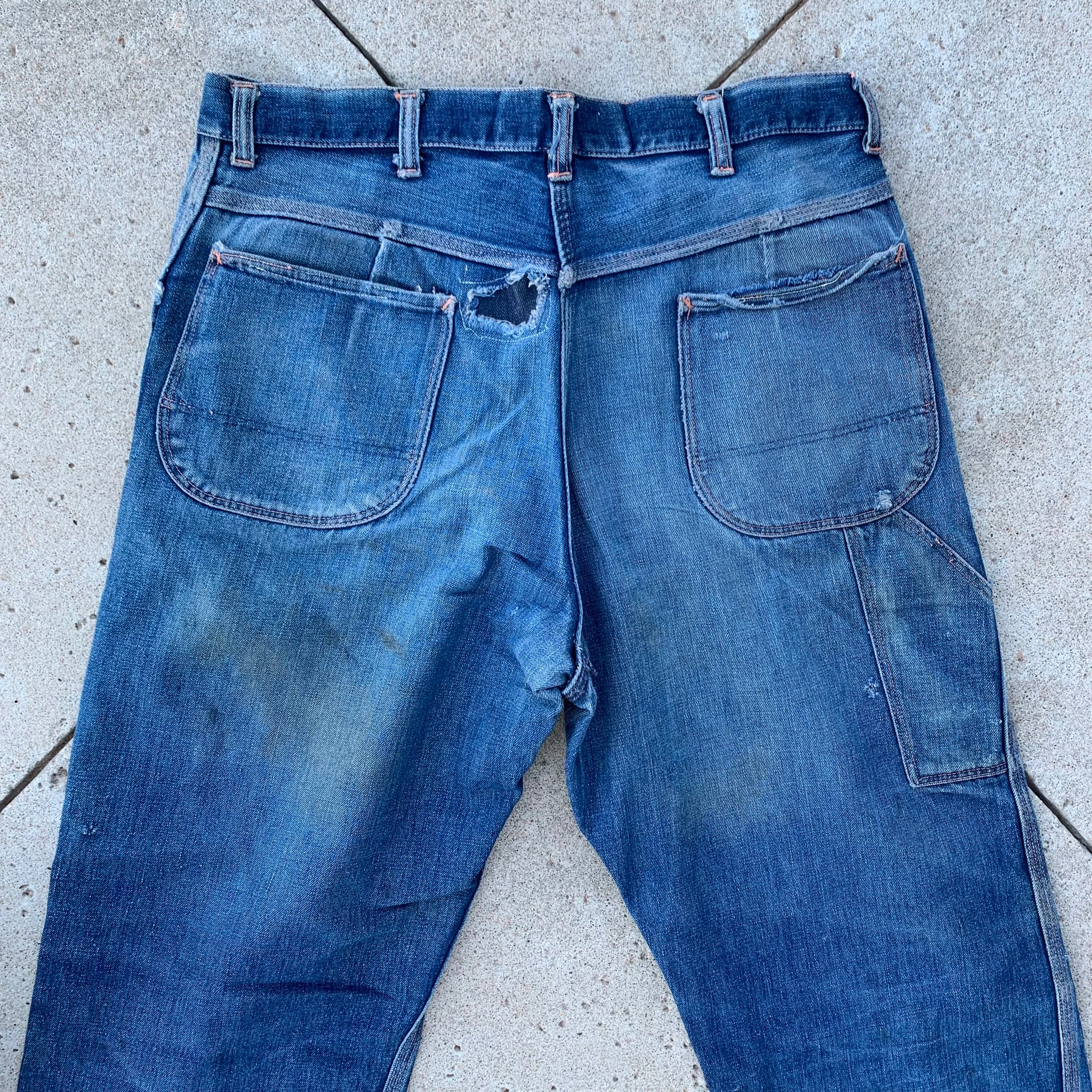 Late 40s Repaired Big Mac Jeans 35” x 29”