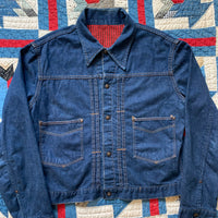 1950's/60's Pleated Blanket Lined Denim Jacket M/L