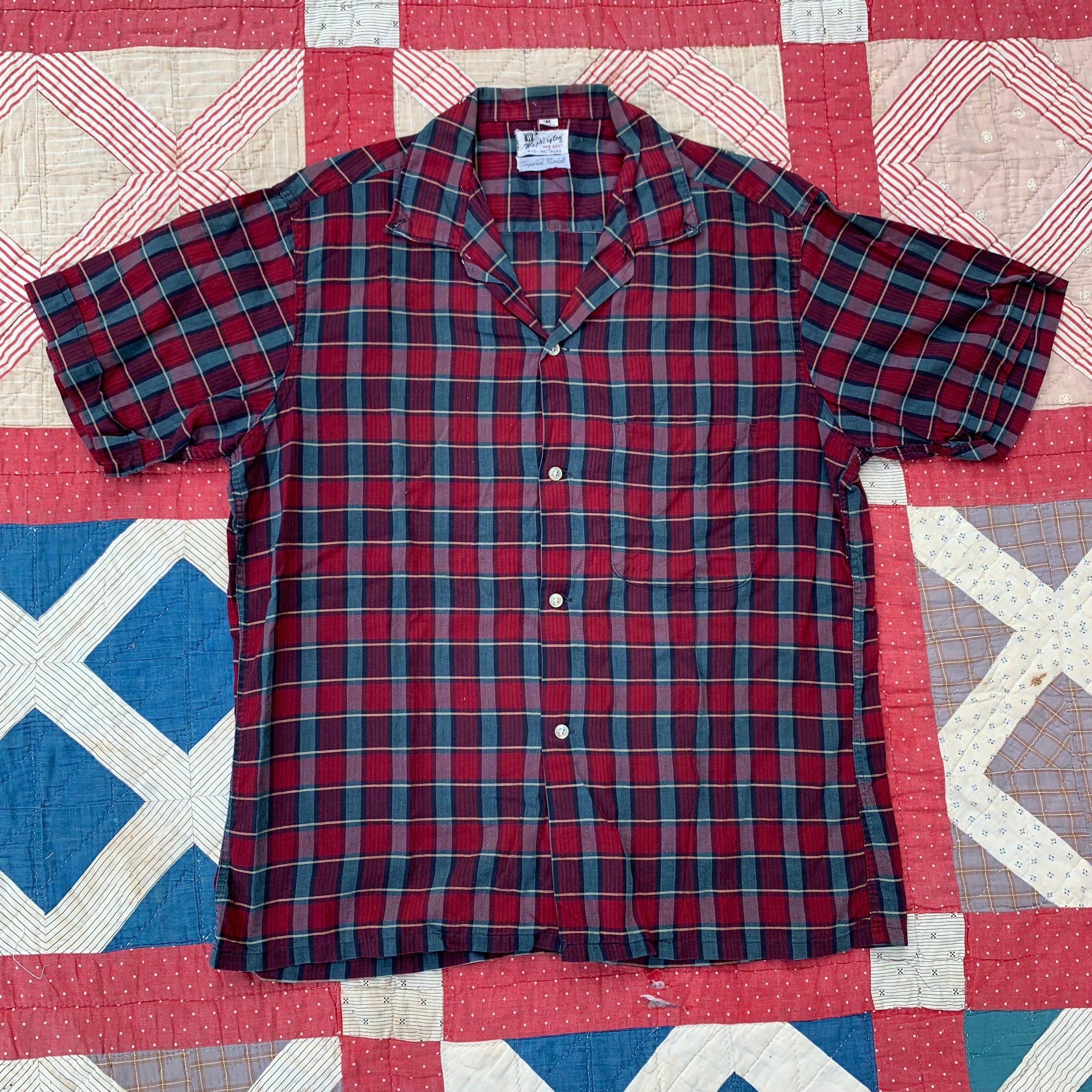 1960's Washington Dee Cee Short Sleeve Camp Collar Shirt Medium