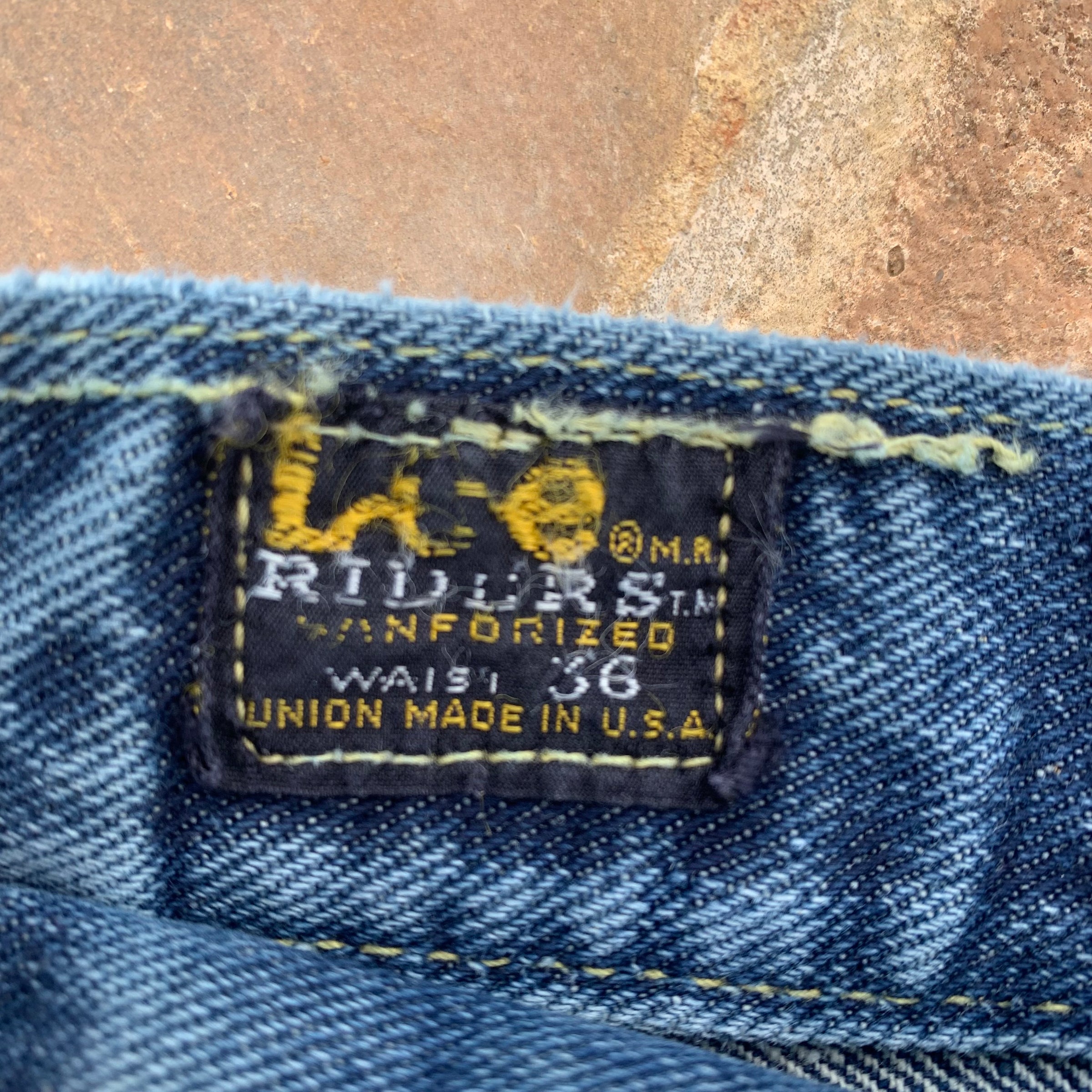 1960's/1970's Half Selvedge Zipper Fly Lee Riders Jeans 33.5" Waist